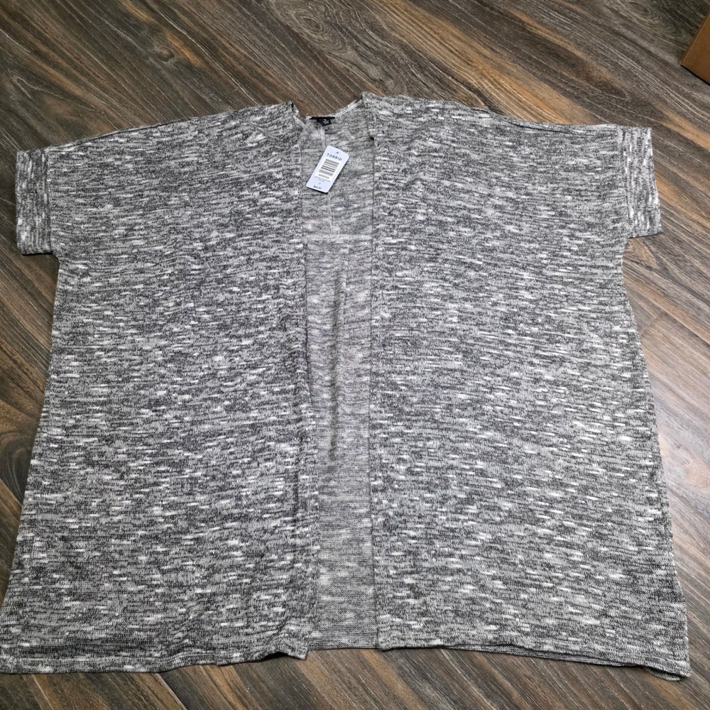 Torrid Gray Marl Open Front Short Sleeve Cardigan Sweater Women Size 3